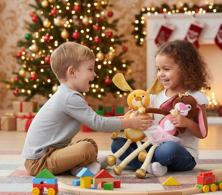 Pack Duende Mágico Chocolata y Goldy | Set de 2 Duendes Navideños con Libro y Accesorios | Juguete Tradicional de Navidad para Niños y Familias