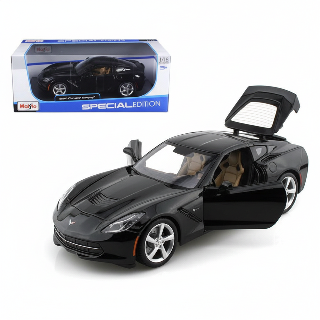 Maisto Edición Especial – Corvette Stingray 2014 Escala 1:18 | Coche de Colección Die-Cast Metálico | Modelo Realista para Coleccionistas