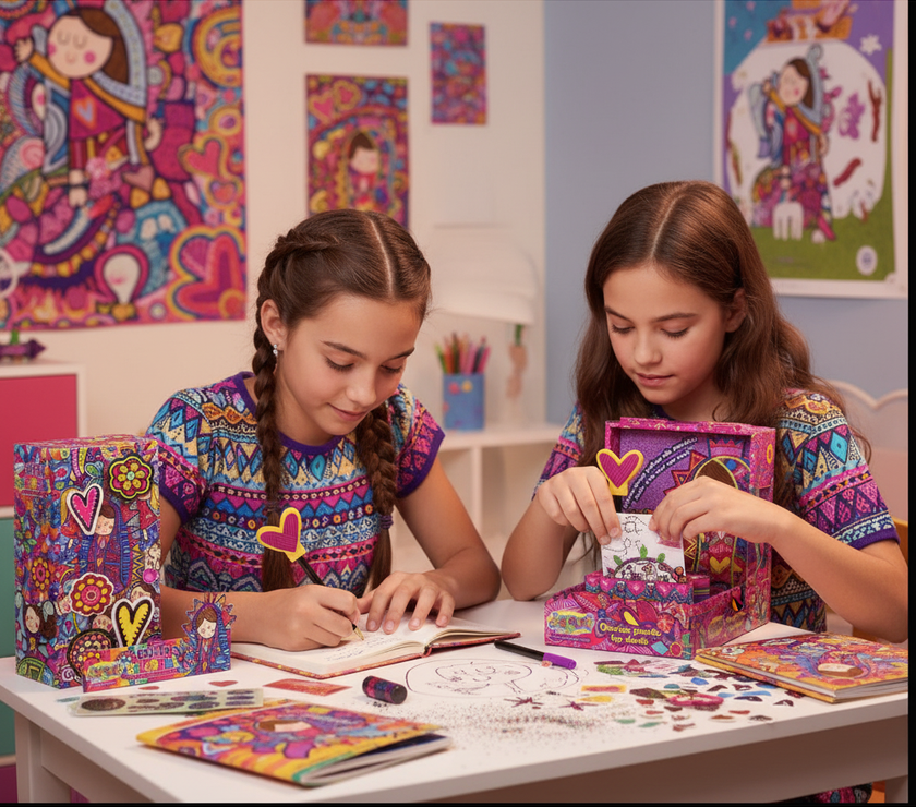 Pack Diario Secreto y Cajita Organizadora Chamoy Amiguis Distroller | Set "Top Sicrets" Diario para Niñas  | ¡Guarda tus Secretos!