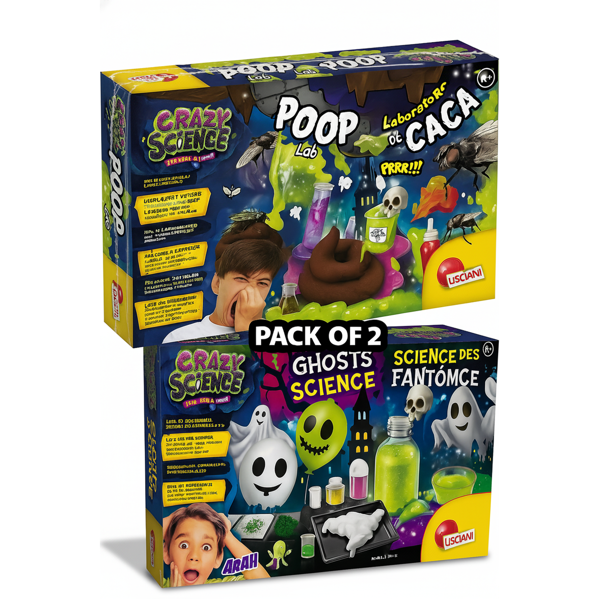 Pack Crazy Science – La Ciencia de los Fantasmas + El Laboratorio de la Caca | Juegos Científicos Educativos y Divertidos para Niños | Jugueterías El Rey Mago