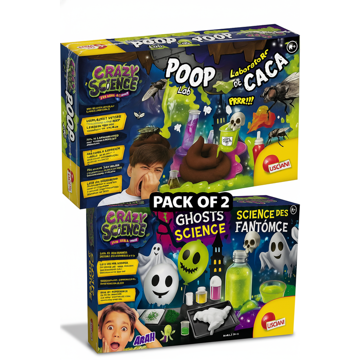Pack Crazy Science – La Ciencia de los Fantasmas + El Laboratorio de la Caca | Juegos Científicos Educativos y Divertidos para Niños | Jugueterías El Rey Mago