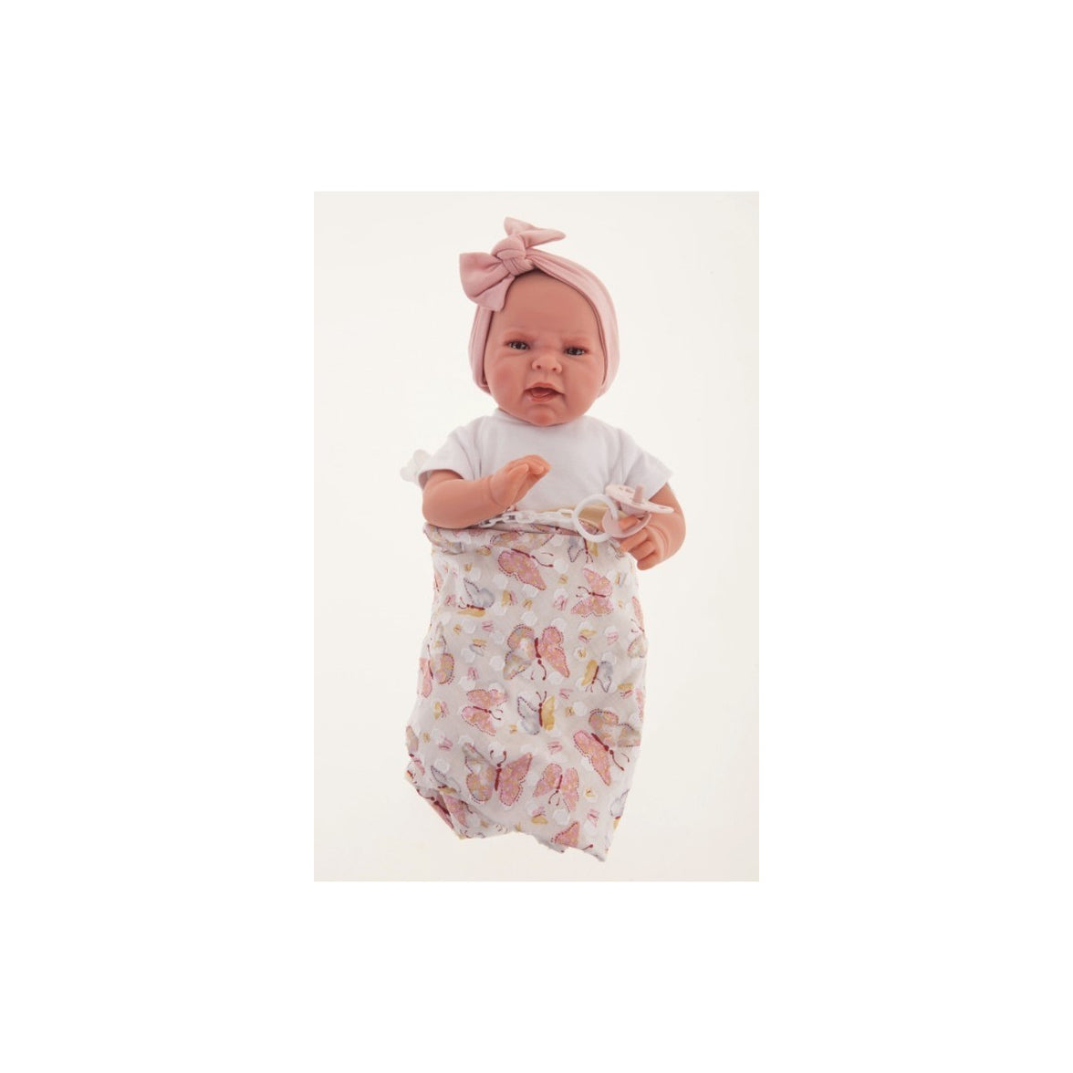 Muñeca Antonio Juan Recién Nacida Lea con Cojín Mariposa Ref. 33119 – Muñeca Bebé de 42 cm con Ropa y Complementos | Fabricada en España