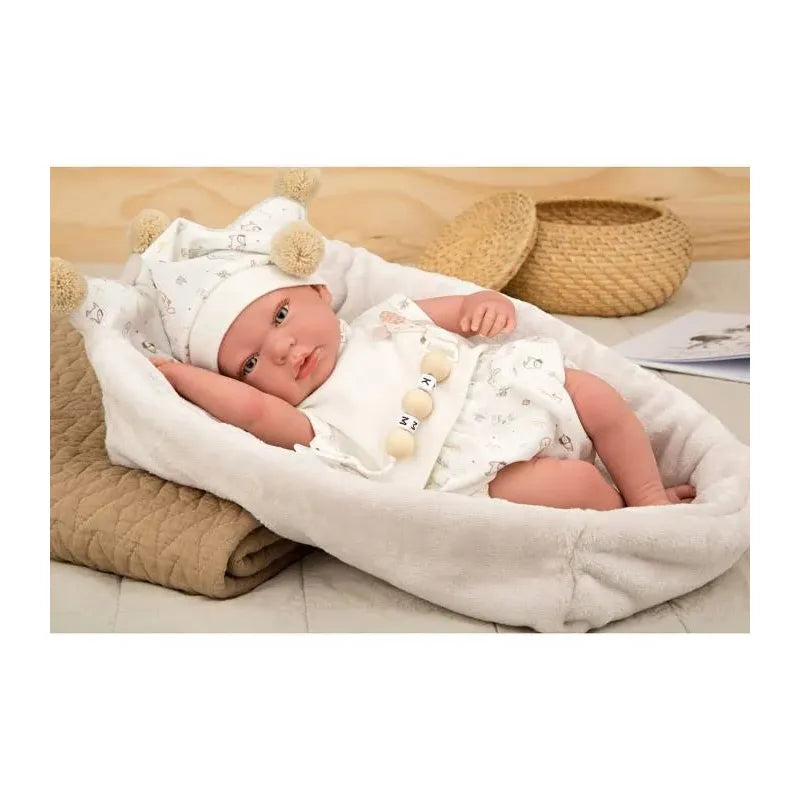 Muñeca Reborn Arias Aday 40 Cm Con Cuerpo Blando Y Capazo 98124