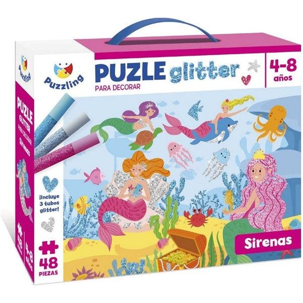 Puzzle Glitter para Decorar IMAGILAND Sirenas
