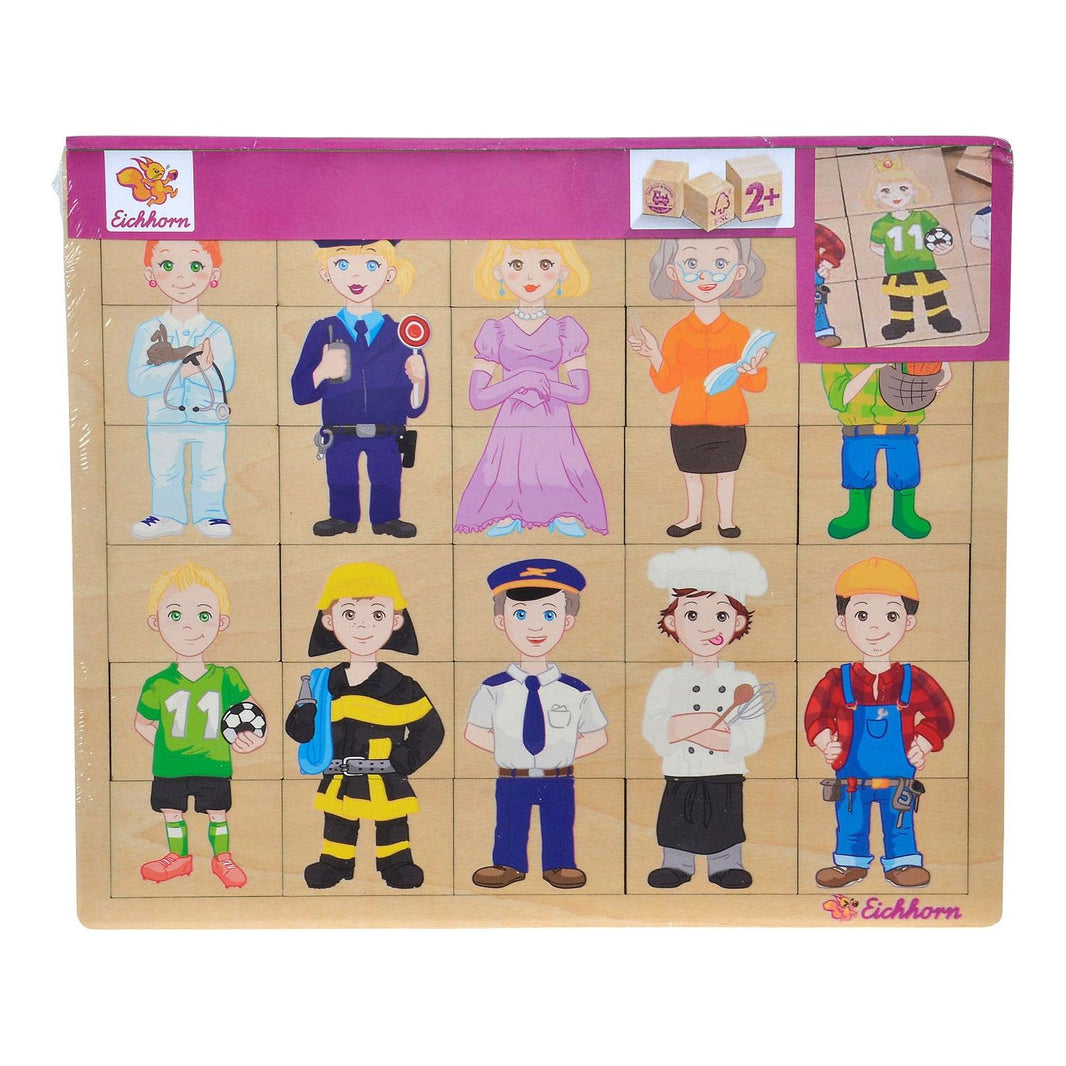 Puzzle Encajable de madera. Profesiones