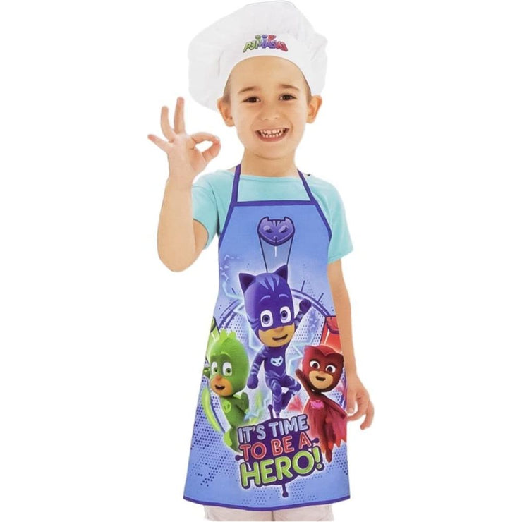 Juego de delantal y gorro de cocina, de P J Masks. Diseño de Disney. De 3 a 8 años