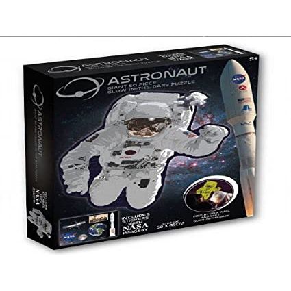 Astronaut Rompecabezas Gigante de 50 Piezas Que Brilla en la Oscuridad, Multicolor, 50 X 45CM