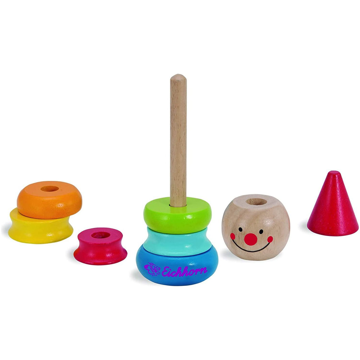 Eichhorn – Payaso Apilable de Madera | Juguete Educativo Infantil