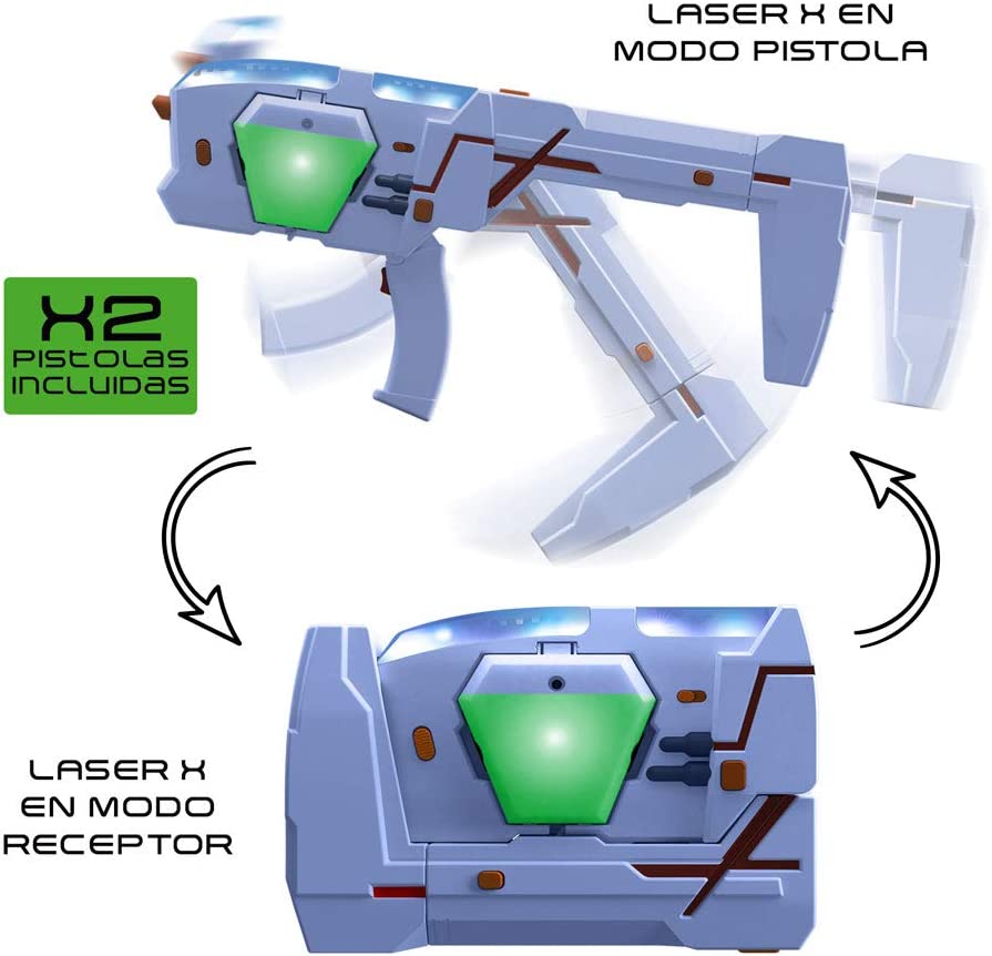 Laser X- Pistola láser Doble , Color Set, única –
