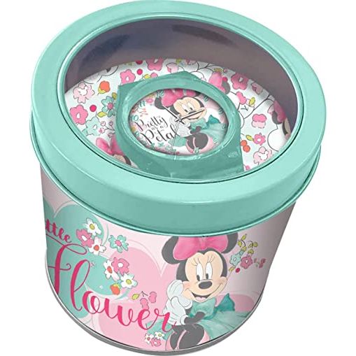 Reloj Analogico En Caja De Metal Minnie