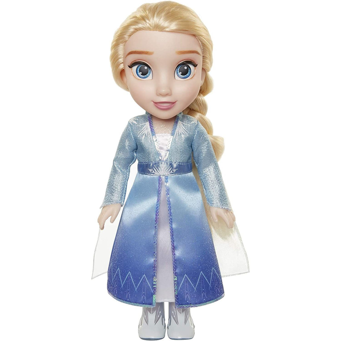 Disney Frozen 2 - Muñeca Elsa de Viaje 35 cm con Capa de Viaje Azul, Botas y un Precioso Peinado