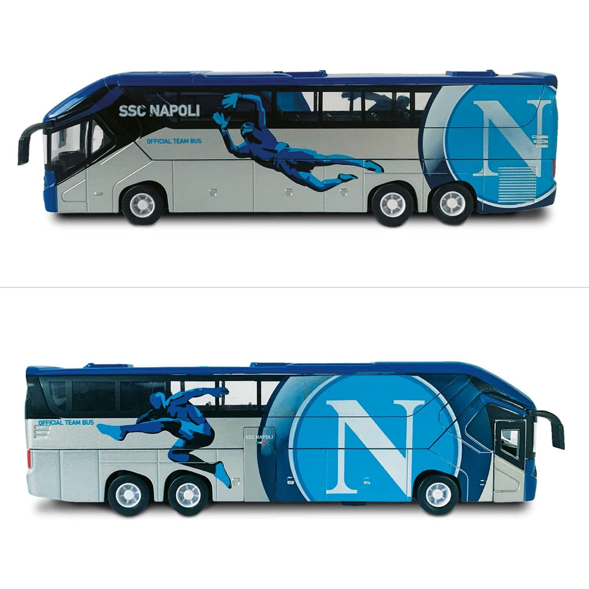 S.S.C. Napoli Autobús Oficial | Modelo de Colección de Equipo de Fútbol | Réplica Escala 1:43