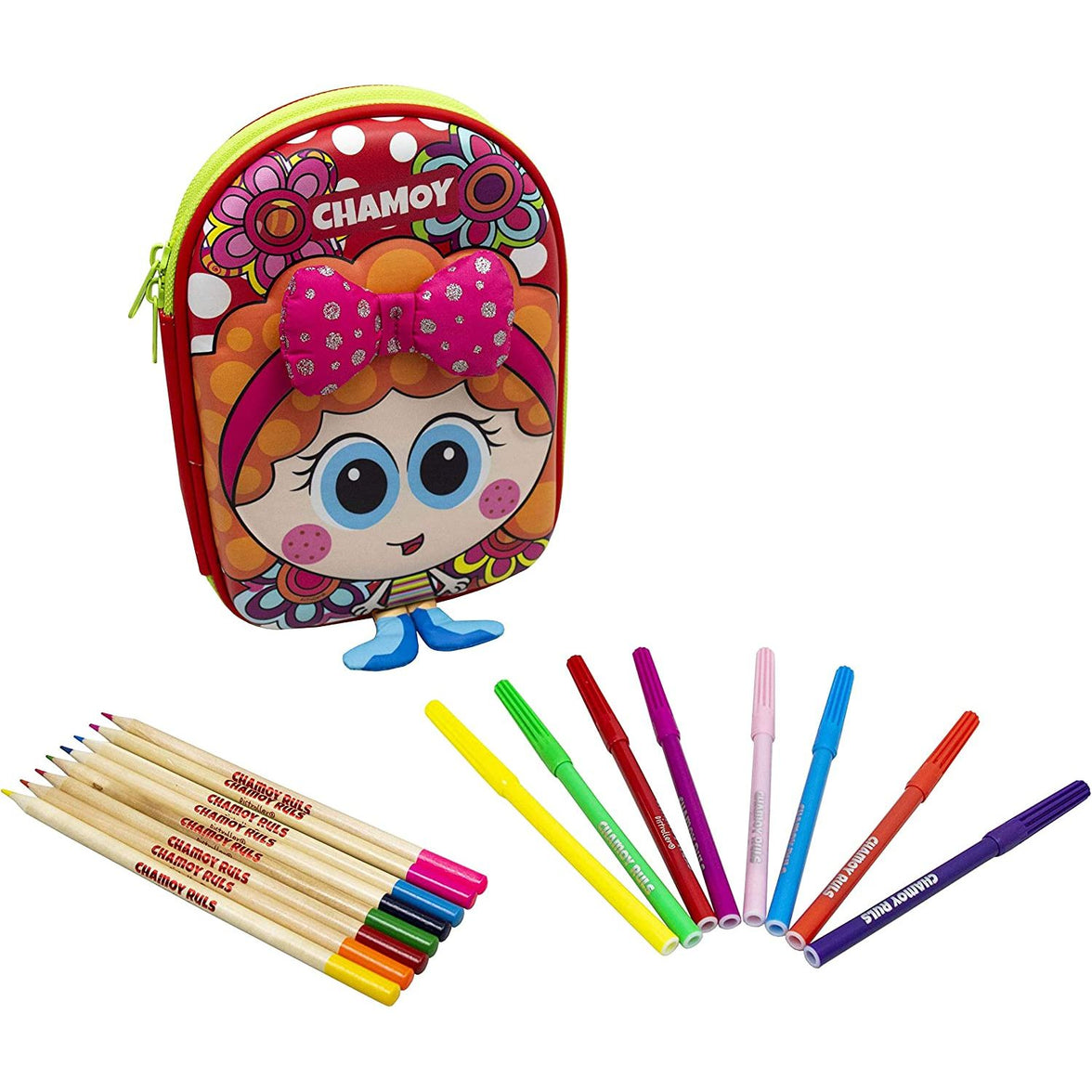 Estuche Escolar SUPERCHAMOY  | Portalápices EstucheChamoy Amiguis | Edición "Alumna FANTÁSTICA"