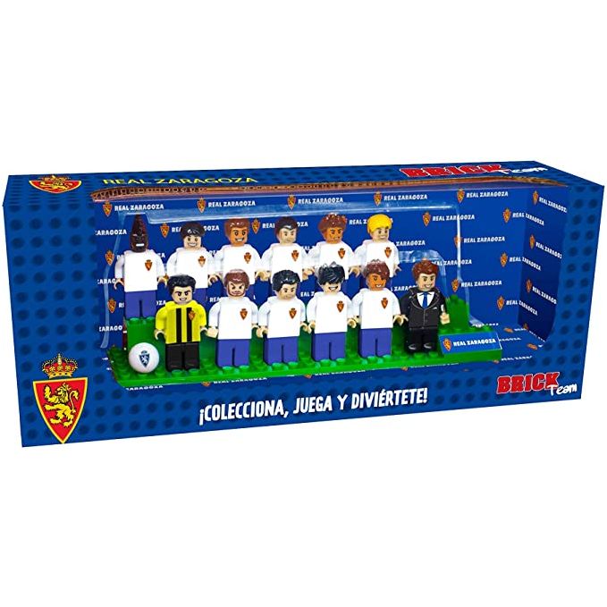Brick Team Real Zaragoza | Figura de Construcción Oficial del Club | Juguete de Bloques Coleccionable