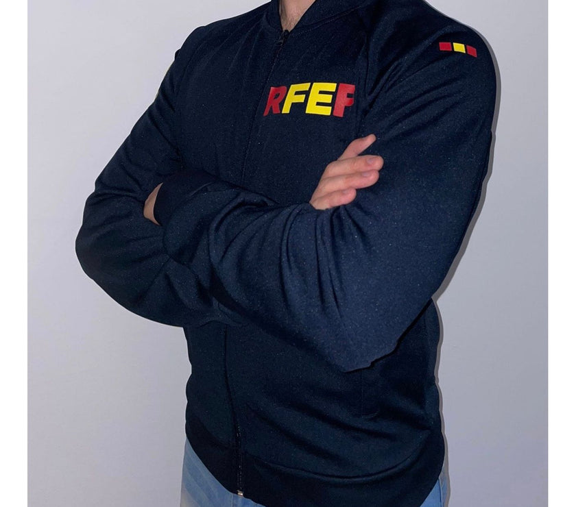 Chaqueta Adulto Eurocopa, Azul Marino, Oficial Real Federación Española de Futbol