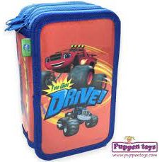 🔥 Blaze Estuche 3 Pisos Glitter – ¡Organiza tu vuelta al cole con estilo! ✨