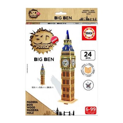 Educa Puzzle en 3D de madera Big Ben 24 piezas - caja algo dañada