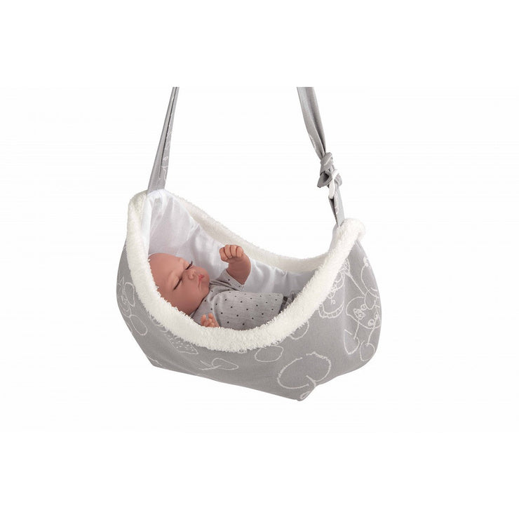 Muñeca Arias Elegance 33cm Noa con Portabebe y Sonido 50272
