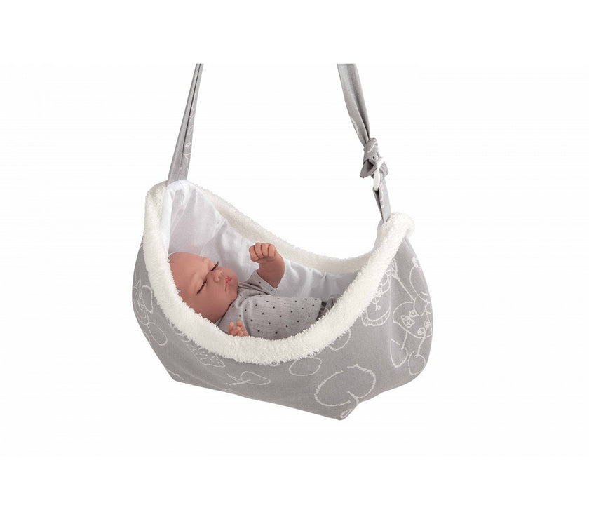 Muñeca Arias Elegance 33cm Noa con Portabebe y Sonido 50272
