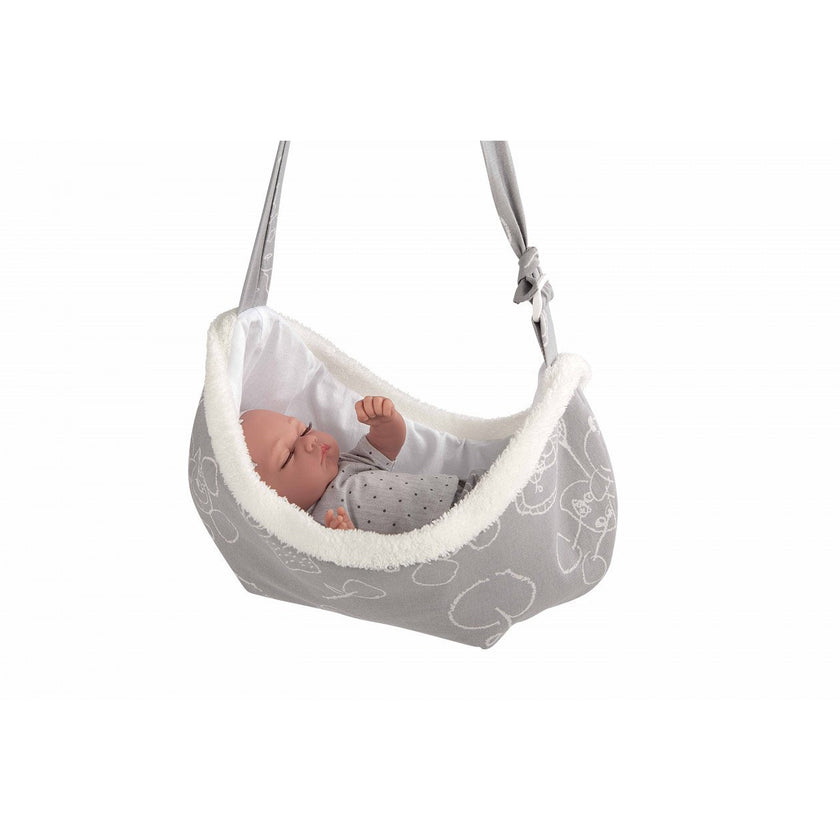 Muñeca Arias Elegance 33cm Noa con Portabebe y Sonido 50272