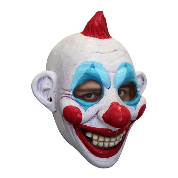 Máscara de cabeza Circa Clown látex blanco/azul/rojo talla única