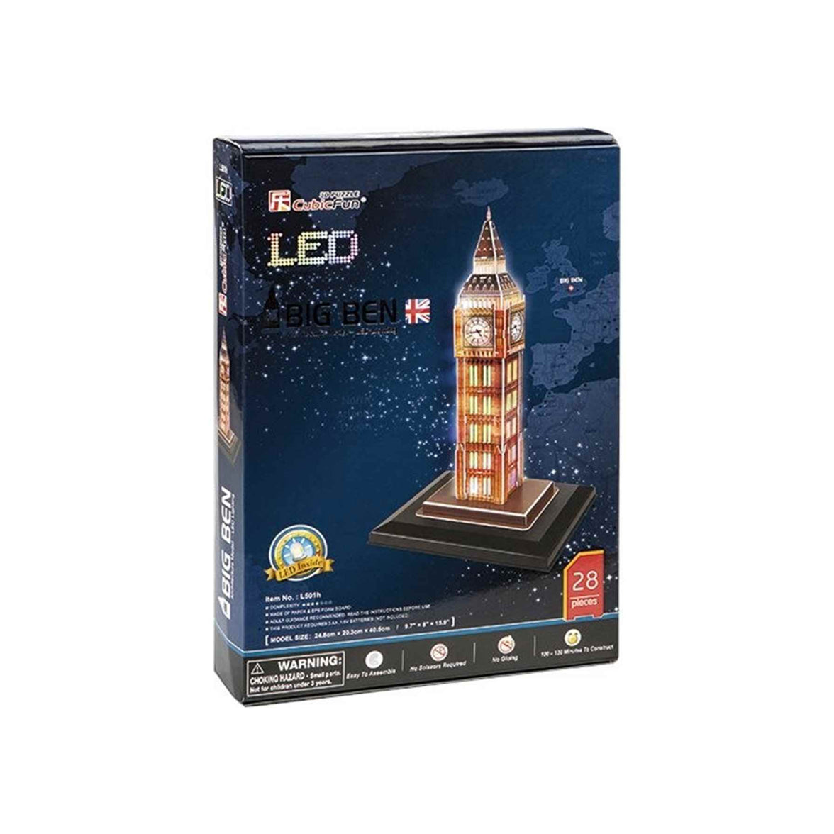 Puzzle 3D "BIG BEN" con Luces (LED) 28 piezas