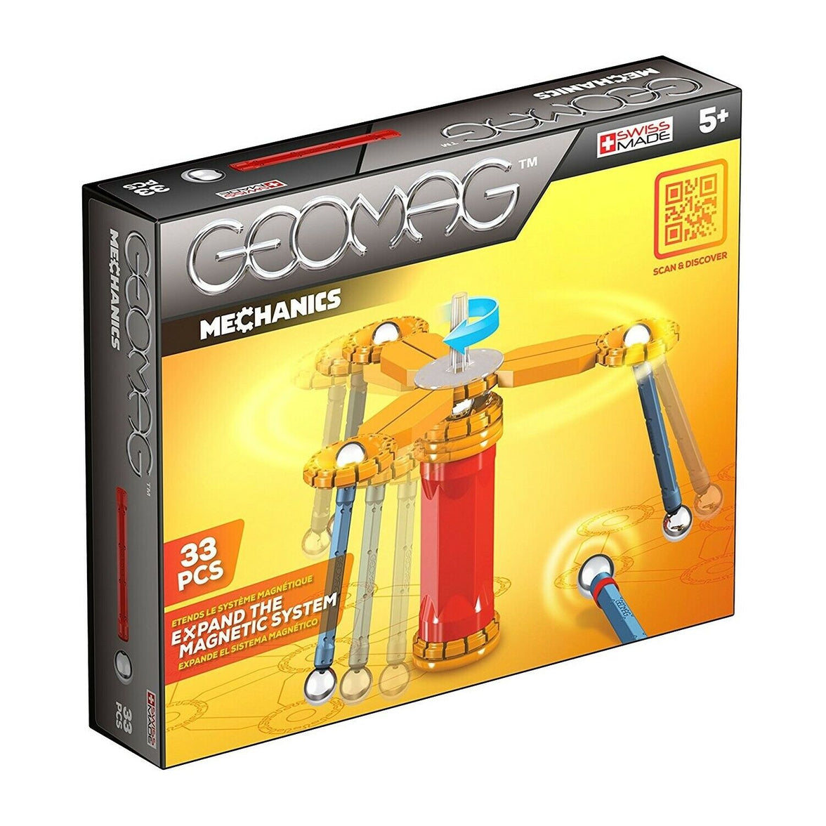 Geomag 3D Bloques Magnéticos De Construcción Mechanics de 33 piezas - caja algo dañada