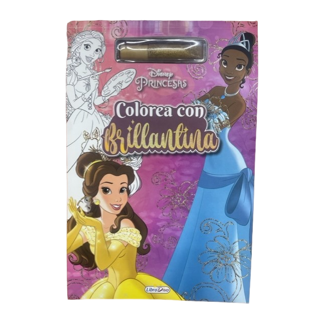 Cuaderno Para Colorear Brillantina  Princesas Disney